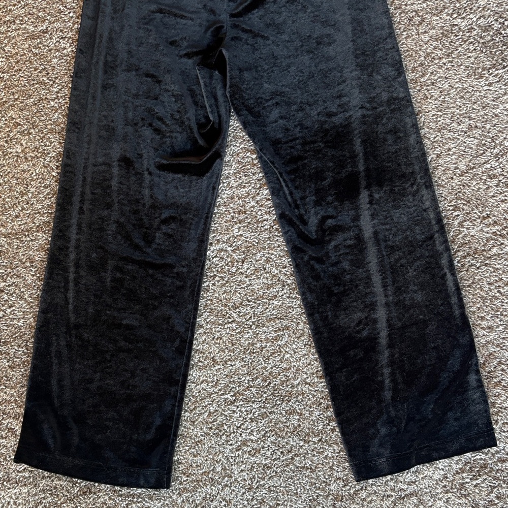 Coldwater Creek Black Velour Pull On Relaxed Pants Trousers Women’s PS - Picture 8 of 9